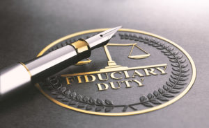 words fiduciary duty with pen